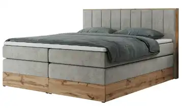 Boxspringbett mit Bettkasten Bellissimo King 140x200 cm H3 Hellgrau Webstoff