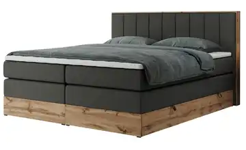Boxspringbett mit Bettkasten Bellissimo King 140x200 cm H3 Anthrazit Kunstleder