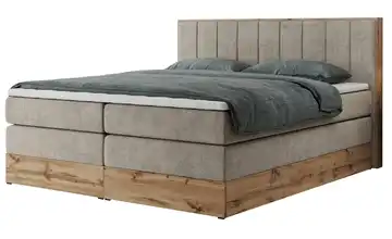 Boxspringbett mit Bettkasten Bellissimo King 140x200 cm H3 Beige Webstoff
