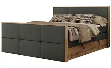 Boxspringbett mit Bettkasten Albero 2 King H3 120x200 cm Anthrazit Kunstleder