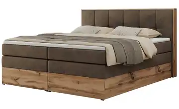 Boxspringbett mit Bettkasten Albero 1 King 140x200 cm H3 bronzefarben Samt