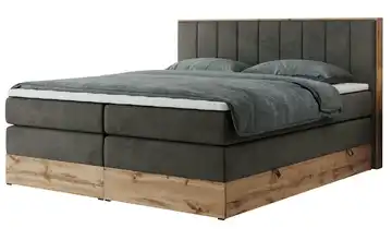 Boxspringbett mit Bettkasten Bellissimo King 140x200 cm H3 Basaltgrau Samt