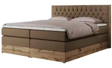 Boxspringbett mit Bettkasten Amore King 140x200 cm H3 Braun Kunstleder