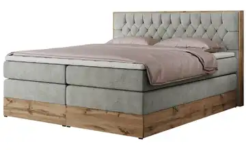 Boxspringbett mit Bettkasten Amore King 140x200 cm H3 Hellgrau Webstoff