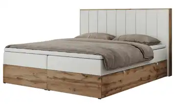 Boxbett mit Bettkasten Bellissimo 160x200 cm H3 Weiß Kunstleder
