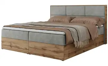 Boxbett mit Bettkasten Albero 2 120x200 cm H3 Hellgrau Webstoff