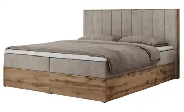 Boxbett mit Bettkasten Bellissimo 140x200 cm H3 Beige Webstoff