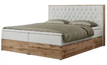 Boxbett mit Bettkasten Amore 140x200 cm H3 Weiß Kunstleder