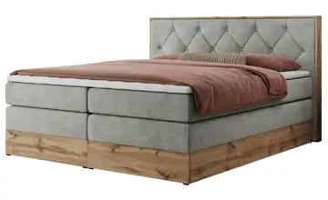 Boxspringbett mit Bettkasten Veneto King 140x200 cm H3 Hellgrau Webstoff