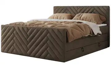 Boxspringbett mit Bettkasten Paris King Duo 120x200 cm H3 bronzefarben Samt
