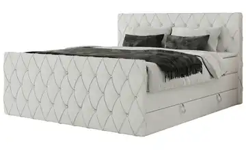 Boxspringbett mit Bettkasten Miren King Duo Kunstleder 120x200 cm H3 Weiß