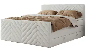Boxspringbett mit Bettkasten Paris King Duo 120x200 cm H3 Weiß Kunstleder