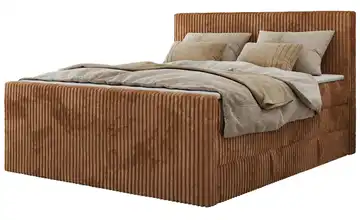 Boxspringbett mit Bettkasten Tiliano King Duo 140x200 cm H3 Orange