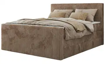 Boxspringbett mit Bettkasten Tiliano King Duo 140x200 cm H3 Braun