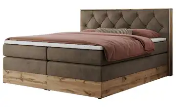 Boxspringbett mit Bettkasten Veneto King 140x200 cm H3 bronzefarben Samt