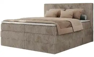 Boxspringbett mit Bettkasten Tiliano King 180x200 cm H3 Taupe