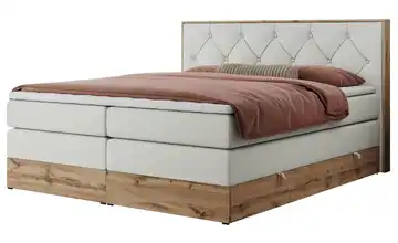 Boxspringbett mit Bettkasten Veneto King 140x200 cm H3 Weiß Kunstleder