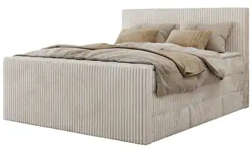 Boxspringbett mit Bettkasten Tiliano King Duo 140x200 cm H3 Beige