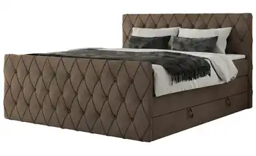 Boxspringbett mit Bettkasten Miren King Duo 120x200 cm H3 bronzefarben Samt