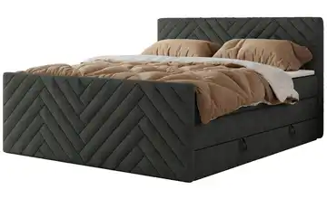 Boxspringbett mit Bettkasten Paris King Duo 120x200 cm H3 Dunkelgrau Webstoff