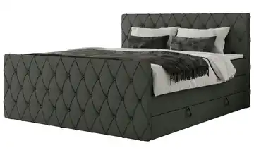 Boxspringbett mit Bettkasten Miren King Duo 120x200 cm H3 Anthrazit Kunstleder