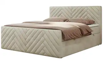 Boxbett mit Bettkasten Paris Duo 120x200 cm H3 Creme Samt