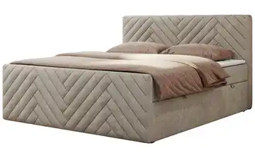 Boxbett mit Bettkasten Paris Duo 120x200 cm H3 Beige Webstoff