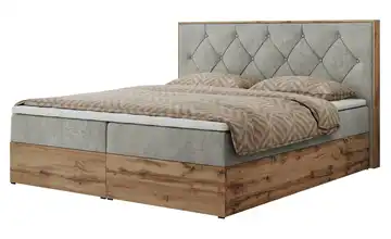 Boxbett mit Bettkasten Veneto 160x200 cm H3 Hellgrau Webstoff