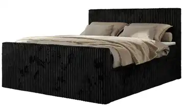 Boxbett mit Bettkasten Tiliano Duo Polsterbett 140x200 Schwarz 144 cm 140x200 cm H3 Schwarz