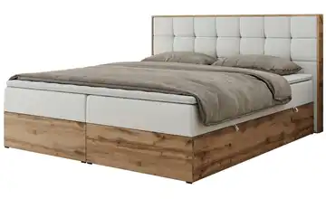 Boxbett mit Bettkasten Albero 1 120x200 cm H3 Weiß Kunstleder