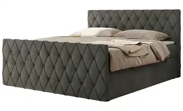 Boxspringbett mit Bettkasten Miren Duo 120x200 cm H3 Basaltgrau Samt