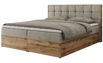 Boxbett mit Bettkasten Albero 1 200x200 cm H3 Beige Webstoff