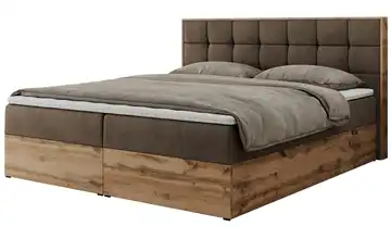 Boxbett mit Bettkasten Albero 1 120x200 cm H3 bronzefarben Samt