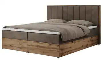 Boxbett mit Bettkasten Bellissimo 140x200 cm H3 bronzefarben Samt