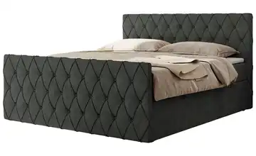 Boxspringbett mit Bettkasten Miren Duo 120x200 cm H3 Dunkelgrau Webstoff