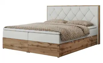 Boxbett mit Bettkasten Veneto 140x200 cm H3 Weiß Kunstleder