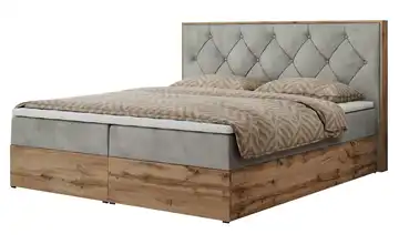Boxbett mit Bettkasten Veneto 140x200 cm H3 Silbergrau Samt