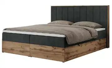 Boxbett mit Bettkasten Bellissimo 180x200 cm H3 Dunkelgrau Webstoff