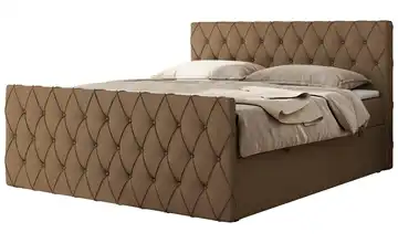 Boxspringbett mit Bettkasten Miren Duo 120x200 cm H3 Braun Kunstleder
