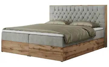 Boxbett mit Bettkasten Amore 160x200 cm H3 Hellgrau Webstoff