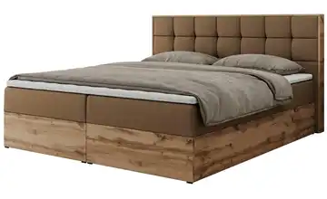 Boxbett mit Bettkasten Albero 1 180x200 cm H3 Braun Kunstleder