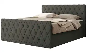 Boxspringbett mit Bettkasten Miren Duo 120x200 cm H3 Anthrazit Kunstleder
