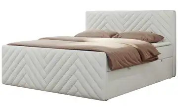 Boxbett mit Bettkasten Paris Duo H3 Weiß Kunstleder