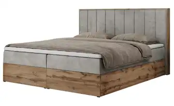 Boxbett mit Bettkasten Bellissimo 160x200 cm H3 Silbergrau Samt
