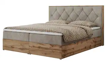 Boxbett mit Bettkasten Veneto 140x200 cm H3 Beige Webstoff