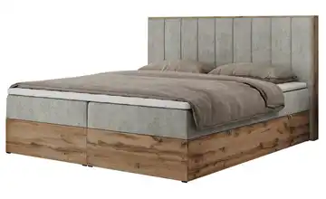Boxbett mit Bettkasten Bellissimo 140x200 cm H3 Hellgrau Webstoff