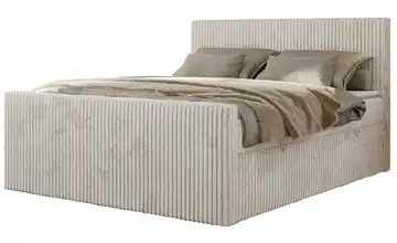 Boxbett mit Bettkasten Tiliano Duo Polsterbett 140x200 Beige 144 cm 140x200 cm H3 Beige