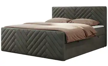 Boxbett mit Bettkasten Paris Duo 120x200 cm H3 Basaltgrau Samt