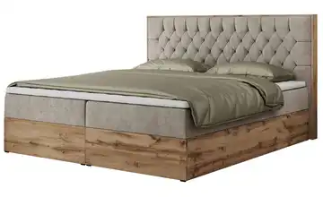 Boxbett mit Bettkasten Amore 140x200 cm H3 Beige Webstoff