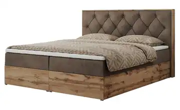Boxbett mit Bettkasten Veneto 140x200 cm H3 bronzefarben Samt